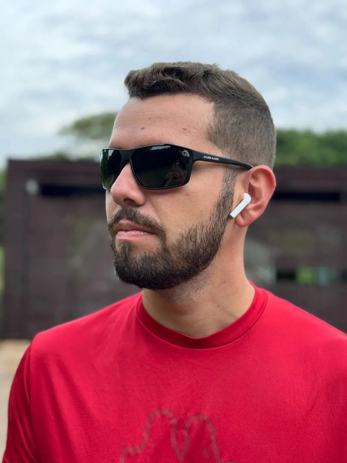 Herren Schwarze Polarisierte Sportsonnenbrille