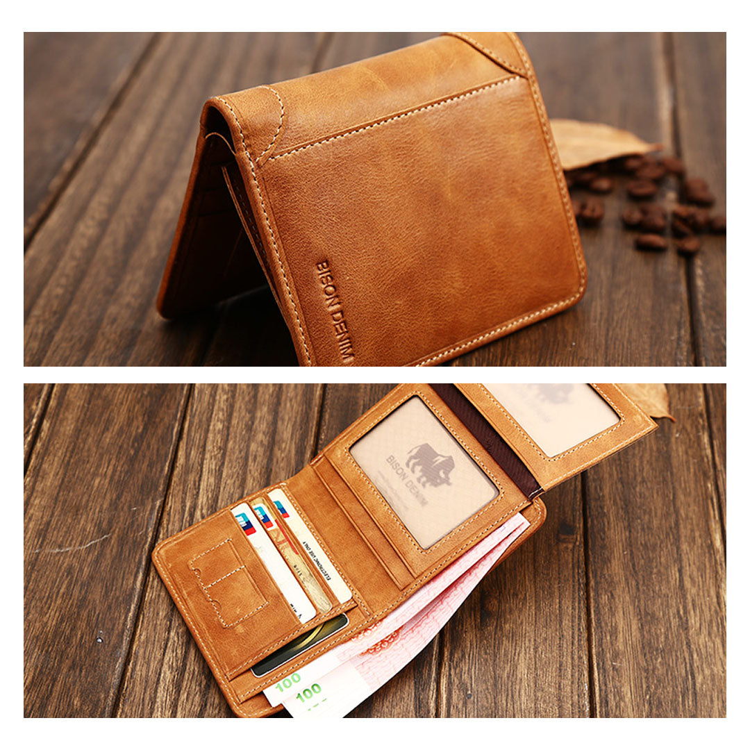 Herren Geldbörse aus echtem Leder Vintage