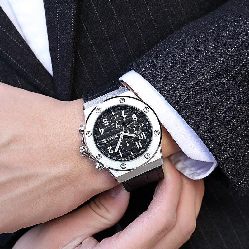 Herren Lederuhr Nexus