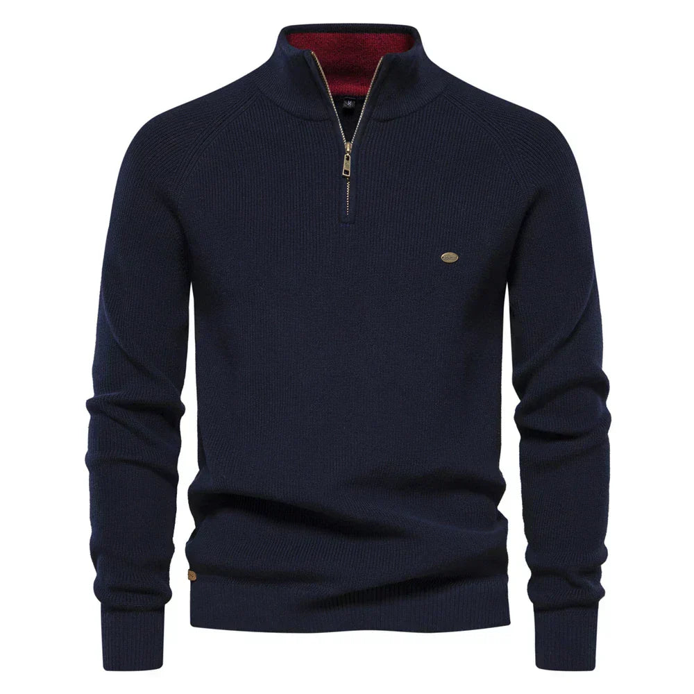 Herren Baumwolle Zip-Up Pullover