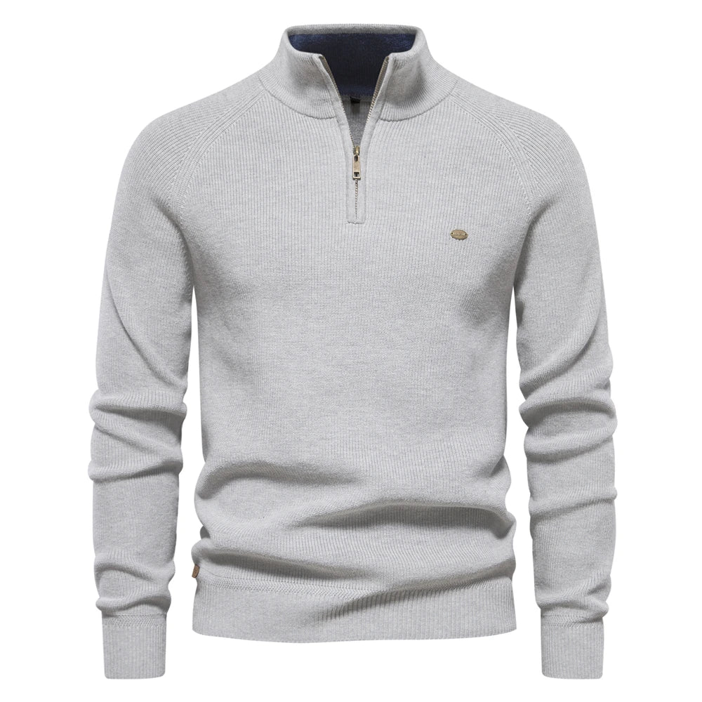 Herren Baumwolle Zip-Up Pullover