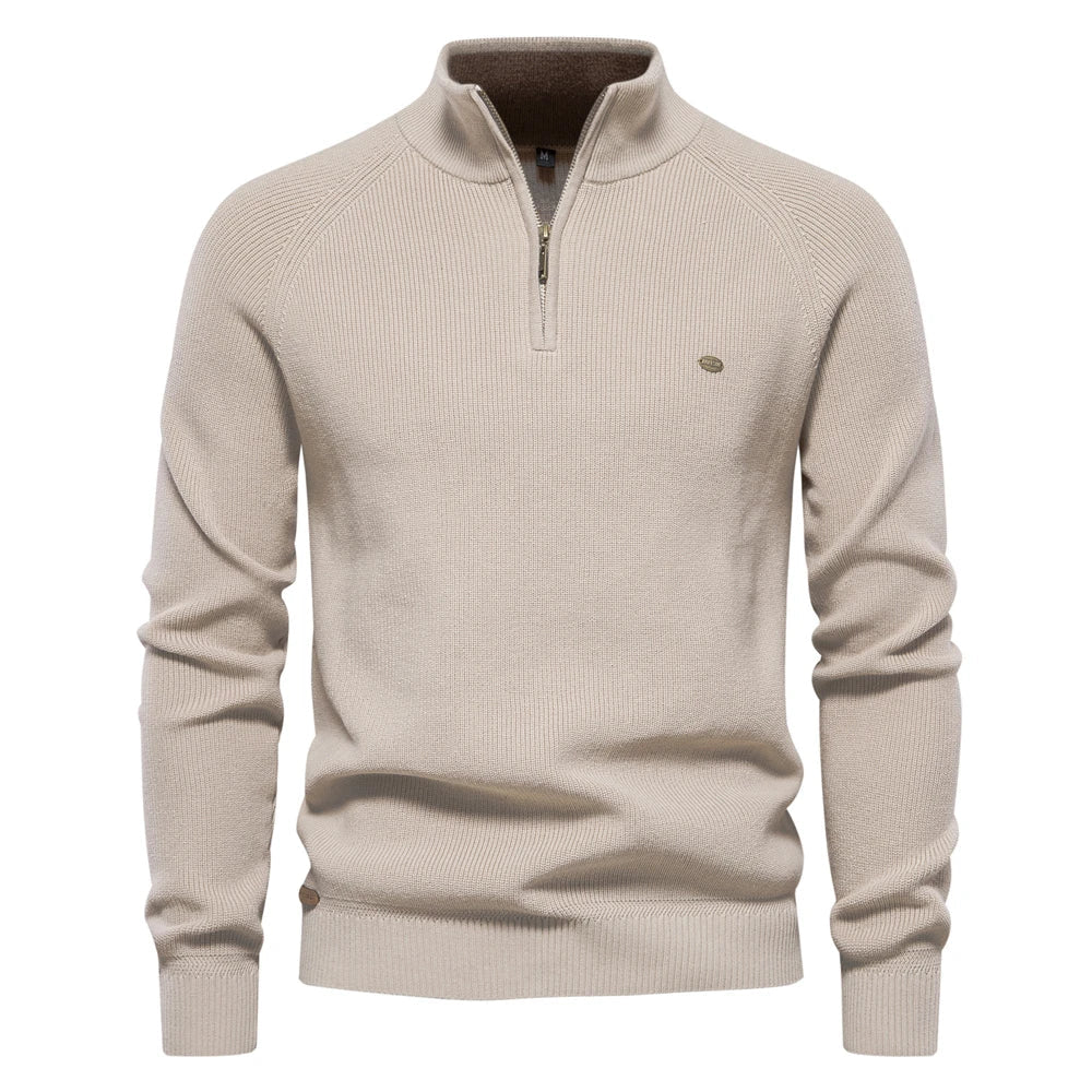 Herren Baumwolle Zip-Up Pullover