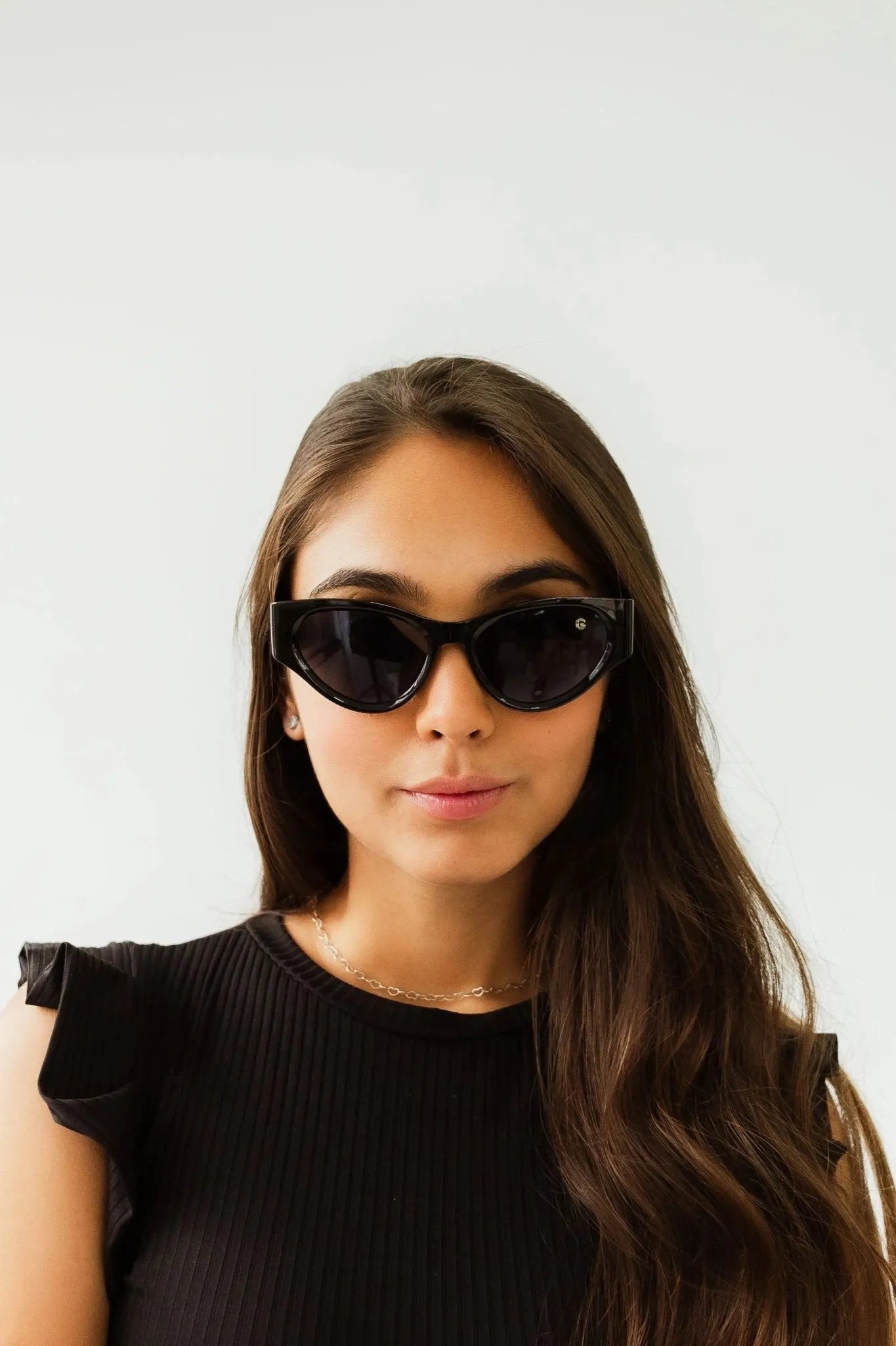 Damen schwarze Charm Sonnenbrille