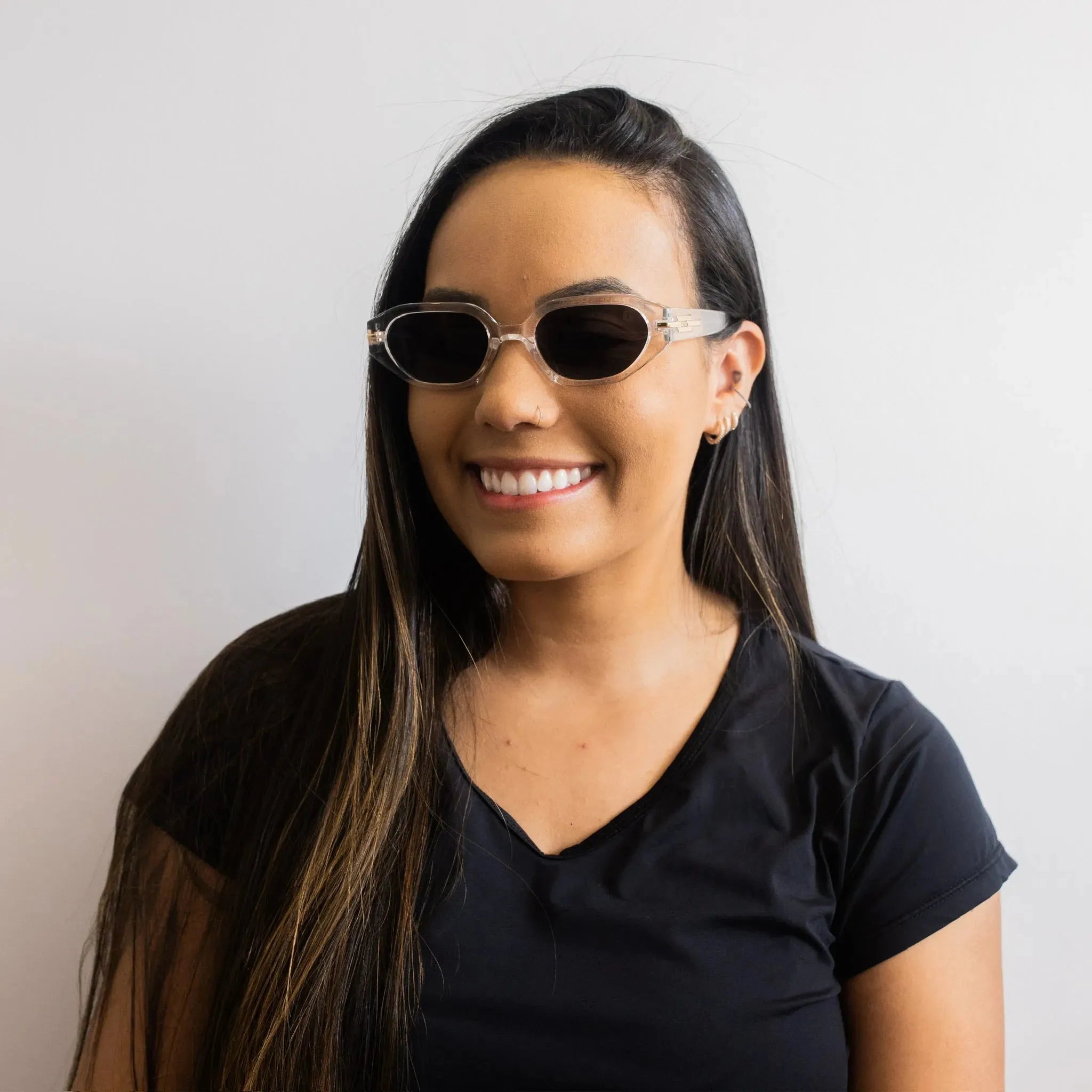 Damen Transparente Kristall Sonnenbrille