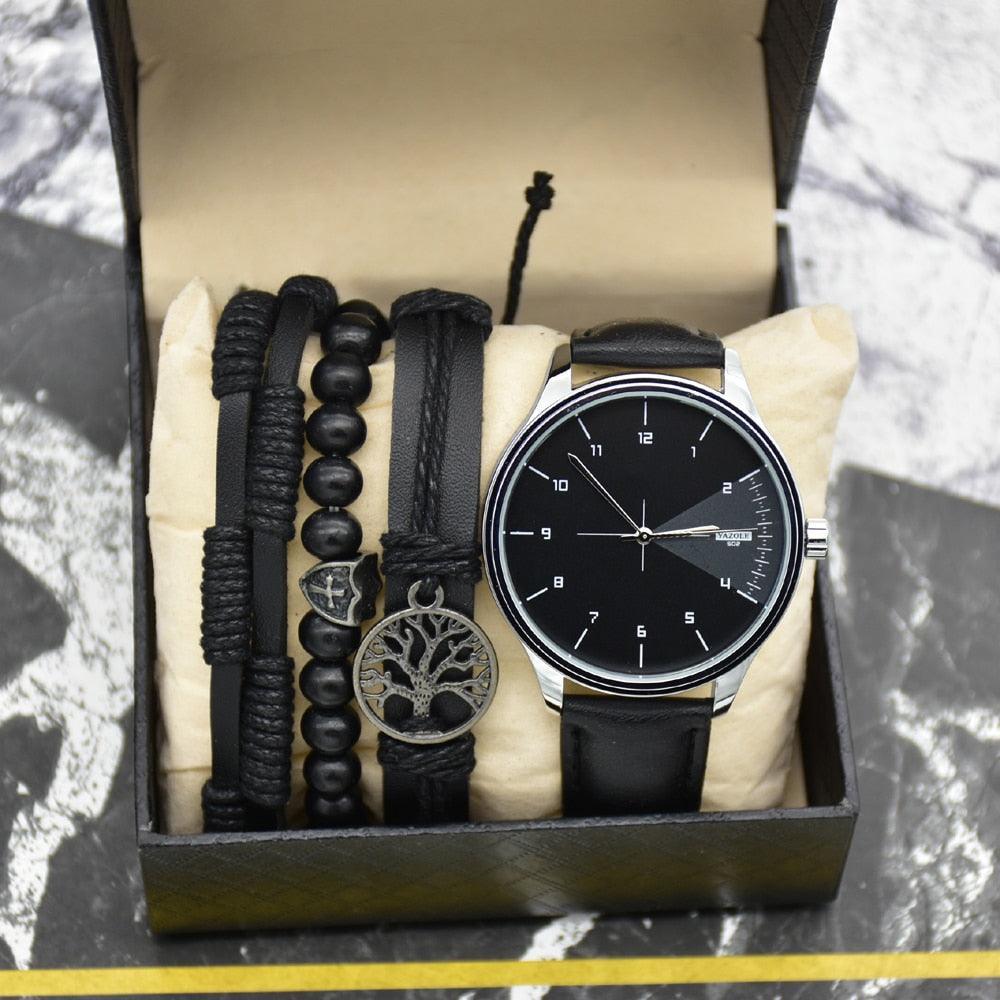 Minimalistische Herren Uhr + Armband Mix