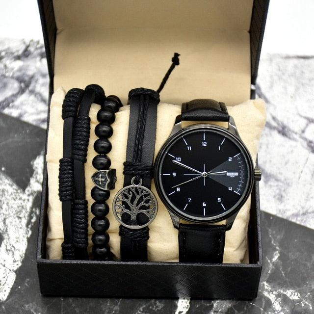Minimalistische Herren Uhr + Armband Mix
