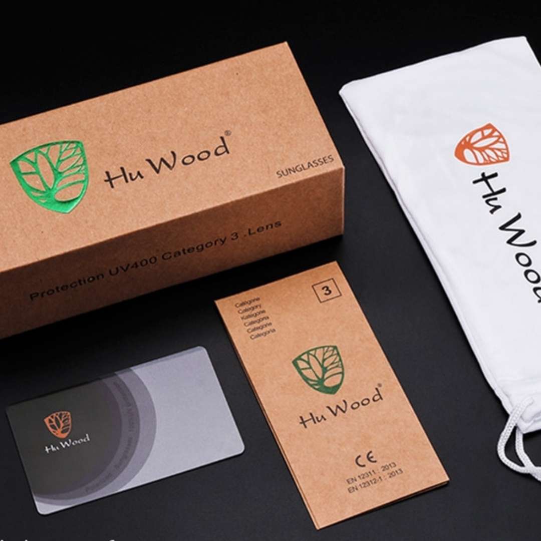 Polarisierte Holzsonnenbrille für Herren im quadratischen Design