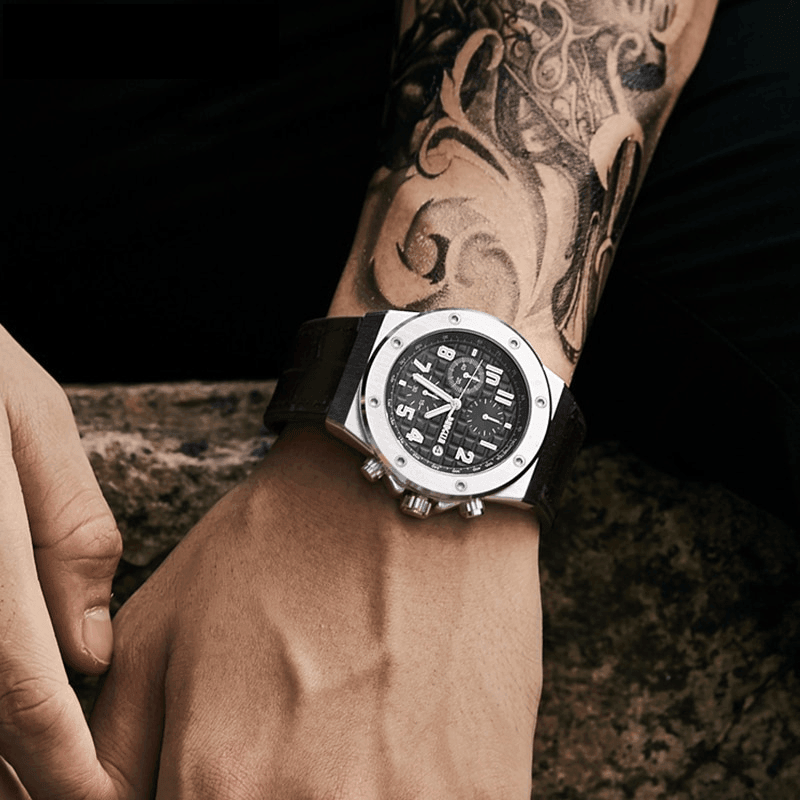 Herren Lederuhr Nexus