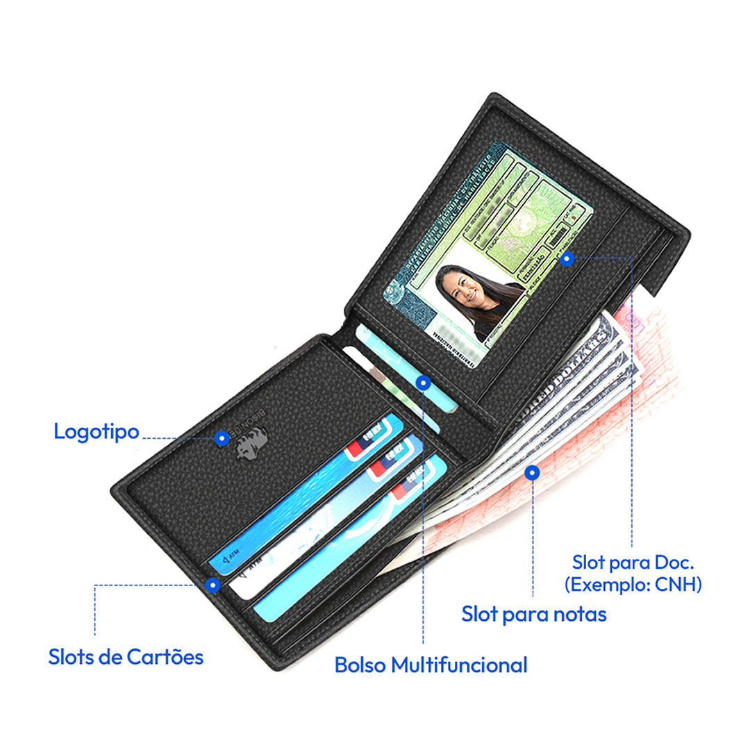 Herren Leder Geldbörse Echt