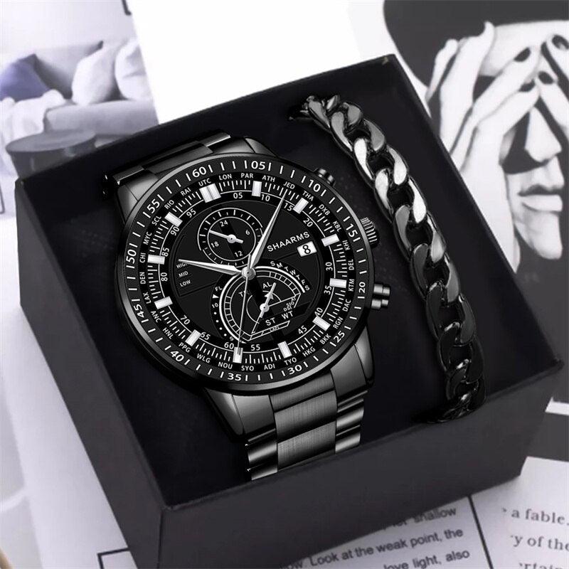 Herren Luxusuhren San Diego + Geschenk Goldbeschichtete Kette