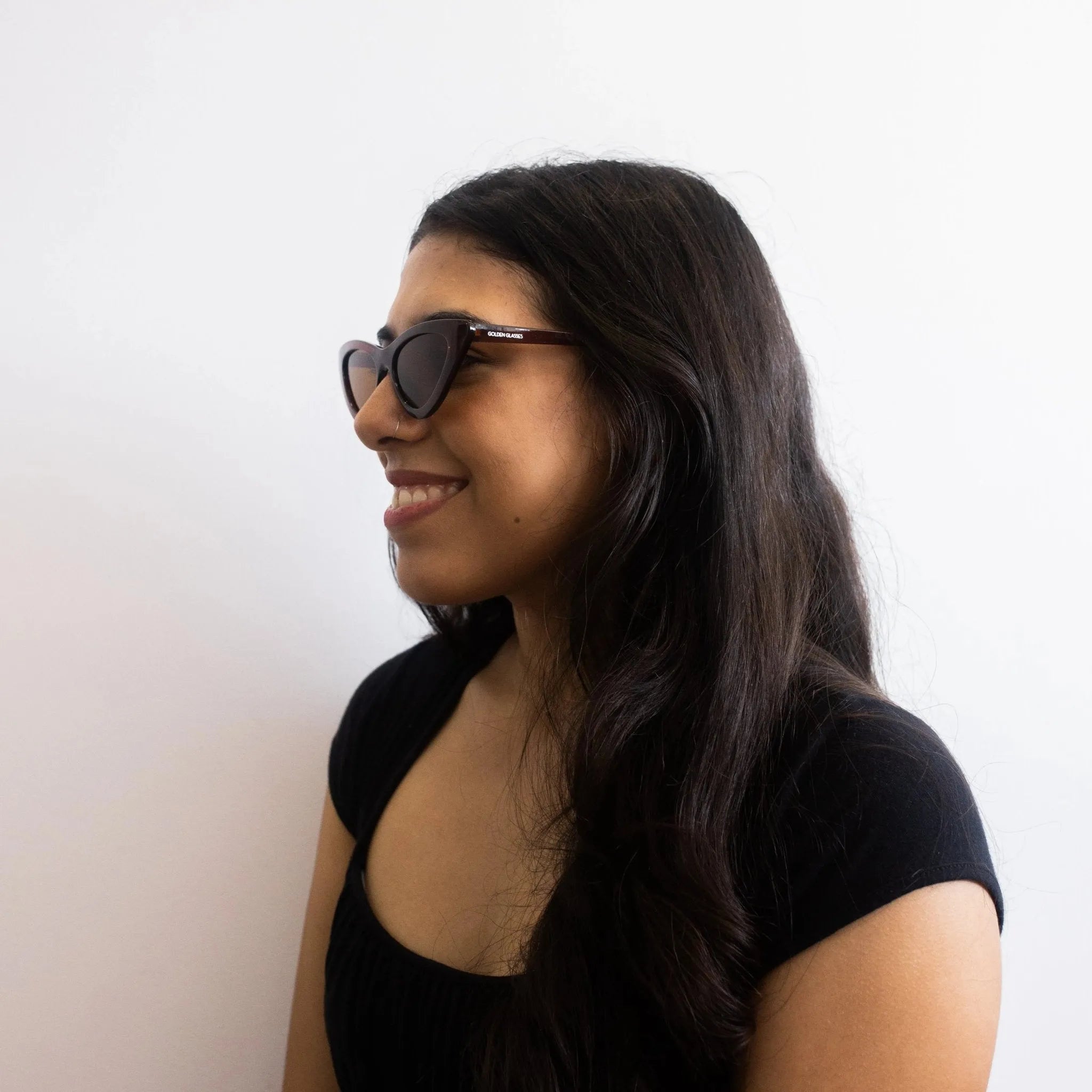 Braune Cat-Eye-Sonnenbrille für Frauen