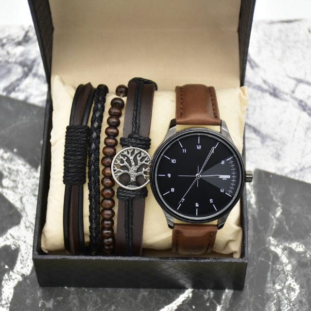 Minimalistische Herren Uhr + Armband Mix